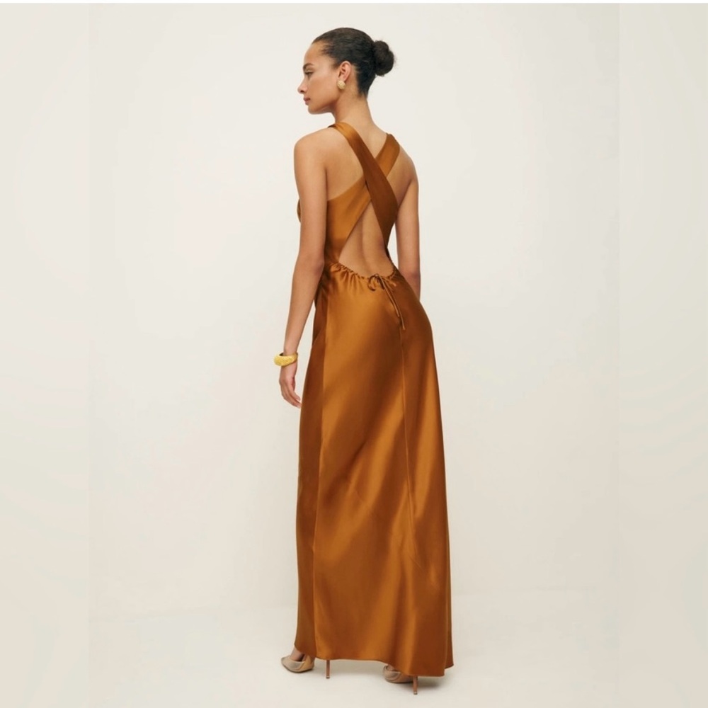 Reformation Anaiis Silk Dress - Copper - Picture 4 of 13
